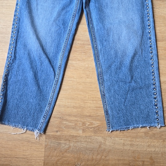 STRADIVARIUS New Carrot Studded Jeans Sz 10 - Picture 3 of 10